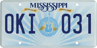 MS license plate OKI031