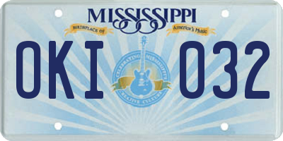 MS license plate OKI032
