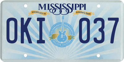 MS license plate OKI037