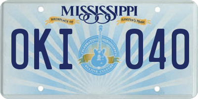 MS license plate OKI040