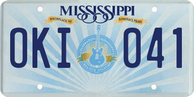 MS license plate OKI041