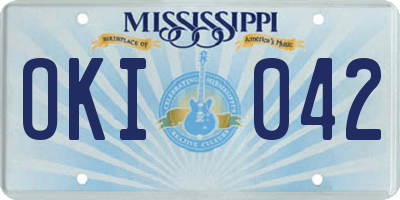 MS license plate OKI042