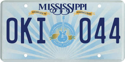 MS license plate OKI044