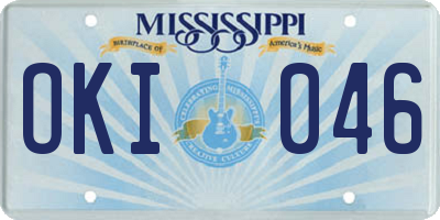 MS license plate OKI046