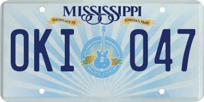 MS license plate OKI047