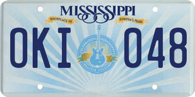 MS license plate OKI048