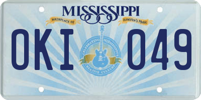 MS license plate OKI049