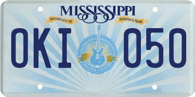 MS license plate OKI050