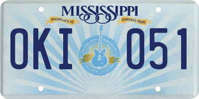 MS license plate OKI051