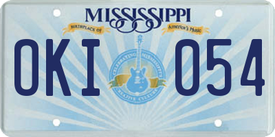 MS license plate OKI054