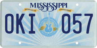 MS license plate OKI057