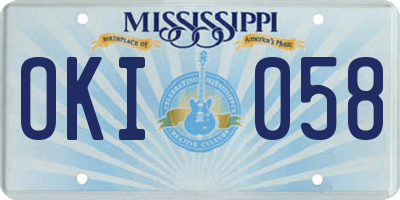 MS license plate OKI058