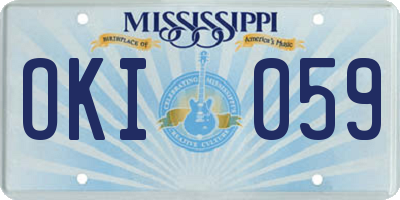 MS license plate OKI059