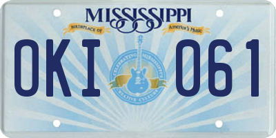 MS license plate OKI061