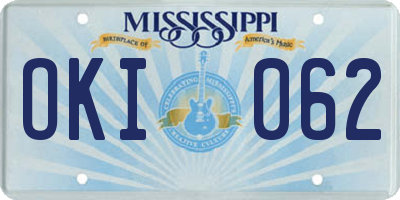 MS license plate OKI062