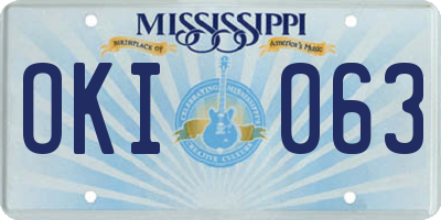 MS license plate OKI063