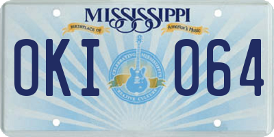 MS license plate OKI064