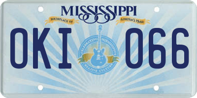 MS license plate OKI066