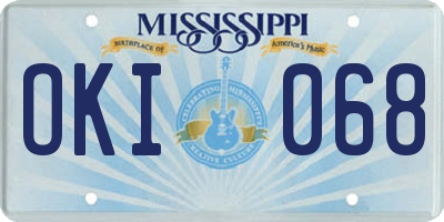 MS license plate OKI068