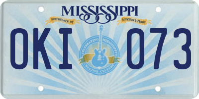 MS license plate OKI073