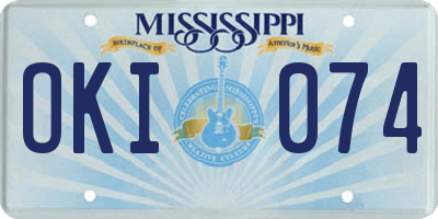 MS license plate OKI074