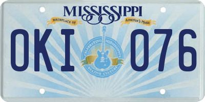 MS license plate OKI076