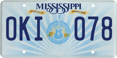 MS license plate OKI078