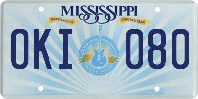 MS license plate OKI080