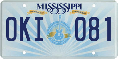 MS license plate OKI081