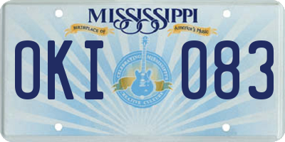 MS license plate OKI083