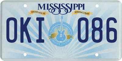 MS license plate OKI086