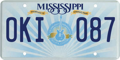 MS license plate OKI087
