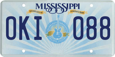 MS license plate OKI088