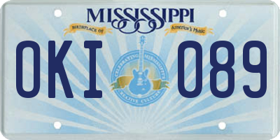 MS license plate OKI089