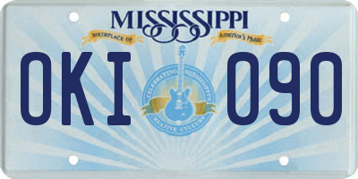 MS license plate OKI090
