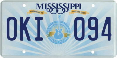 MS license plate OKI094
