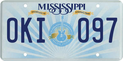 MS license plate OKI097