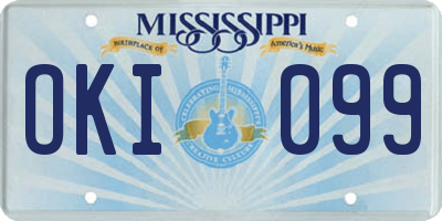 MS license plate OKI099