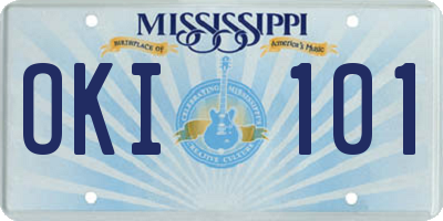 MS license plate OKI101