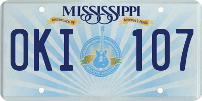 MS license plate OKI107