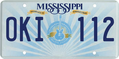 MS license plate OKI112