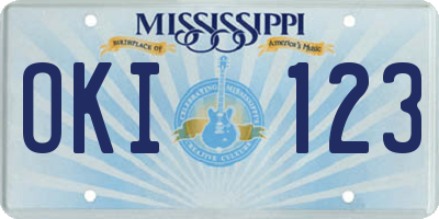 MS license plate OKI123