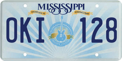 MS license plate OKI128