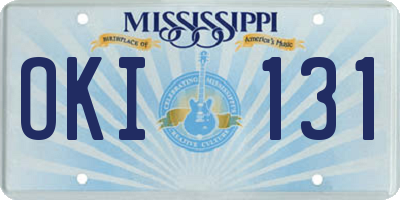 MS license plate OKI131