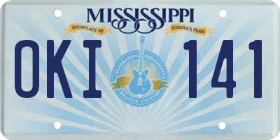 MS license plate OKI141