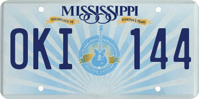 MS license plate OKI144