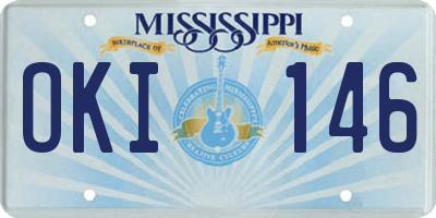 MS license plate OKI146