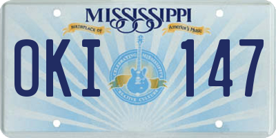 MS license plate OKI147