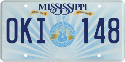 MS license plate OKI148