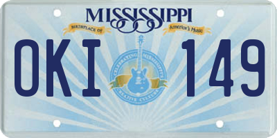 MS license plate OKI149